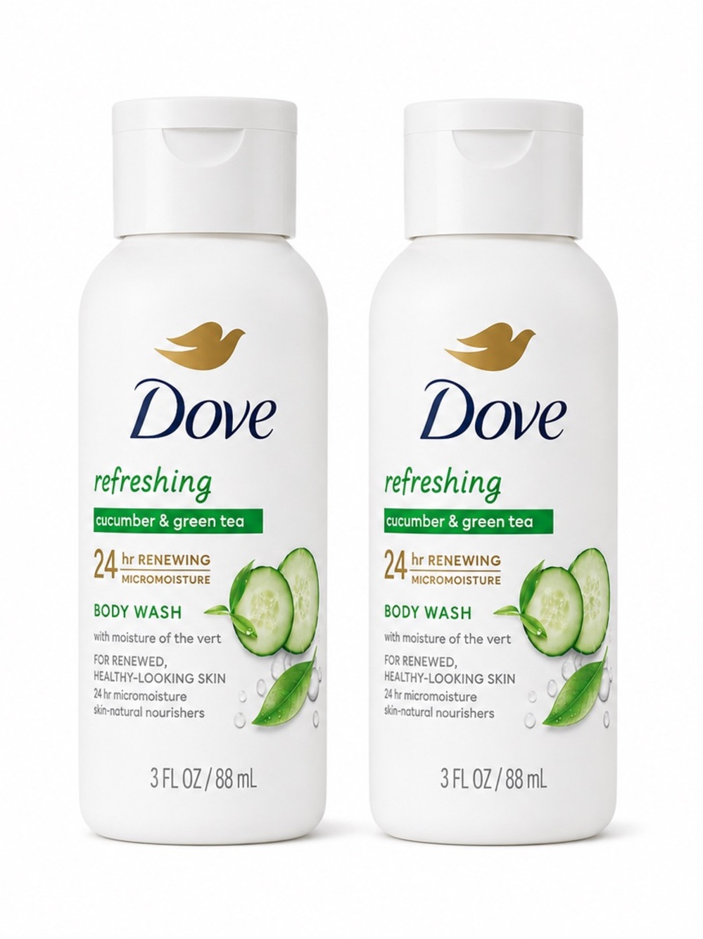 Dove Cucumber & Green Tea Body Lotion 3oz (2Pack)